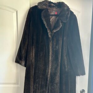 Gallery Faux Fur button down Brown Jacket Vintage 70s style.